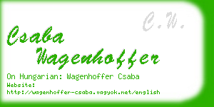 csaba wagenhoffer business card